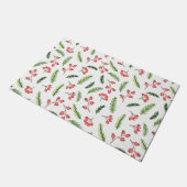 明るい手で描かれたクリスマスのミスタントーパターン ドアマット (アングル)