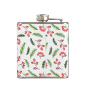 明るい手で描かれたクリスマスのミスタントーパターン フラスク (裏面)