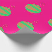 明るい手で描かれたクリスマスオーナメントギフトラップ ラッピングペーパー (角)