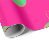 明るい手で描かれたクリスマスオーナメントギフトラップ ラッピングペーパー (ロールコーナー)