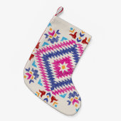 明るい手で描かれた部族デザイン要素。 スモールクリスマスストッキング (正面 (吊り時))