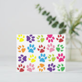 明るい手カラフル型の印刷パターン ポストカード (スタンド正面)