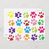 明るい手カラフル型の印刷パターン ポストカード (正面/裏面)