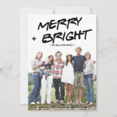 明るい手メリーでブラシをかけたタイポグラフィ写真 シーズンカード (正面)