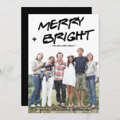 明るい手メリーでブラシをかけたタイポグラフィ写真 シーズンカード (正面/裏面)