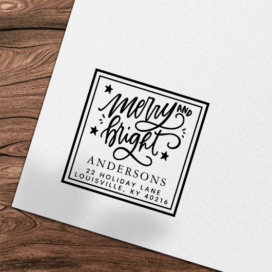 明るい手メリーで手紙で書かれたクリスマスの住所は セルフインキングスタンプ
