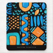 明るい手塗りパターンは名前を個人化します マウスパッド (正面)