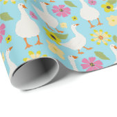 明るい手描きゲーゼ模様 – 青 ラッピングペーパー (ロールコーナー)