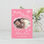 明るい手描きドードル写真クリスマスカード 招待状 (スタンド正面)