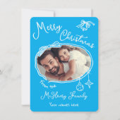 明るい手描きドードル写真クリスマスカード 招待状 (正面)