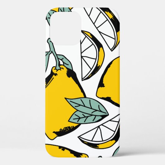 明るい手描きレモン、ハルフのシームレスなパターン Case-Mate iPhoneケース (裏面)