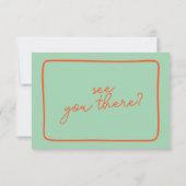 明るい手書ユニークカラフル結婚レトロ 出欠カード (裏面)