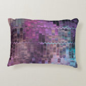 明るい抽象芸術の数々のモザイク色と光沢 アクセントクッション (裏面)