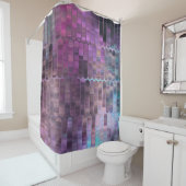 明るい抽象芸術の数々のモザイク色と光沢 シャワーカーテン (インサイチュ)