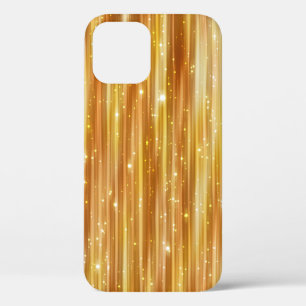 明るい抽象芸術の黄金色の背景(グリッター) iPhone 12ケース