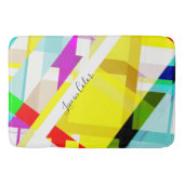明るい抽象芸術アートイエローパープルグリーンブルーレッド バスマット (正面)