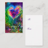 明るい抽象芸術ハートとバレンタインの泡 ノートカード (正面/裏面)