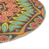 明るい抽象芸術フローラオーナメントデザイン。 カッティングボード (角)