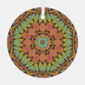 明るい抽象芸術フローラオーナメントデザイン。 ガラスオーナメント (裏面)