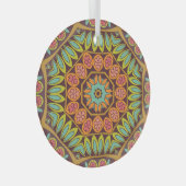 明るい抽象芸術フローラオーナメントデザイン。 ガラスオーナメント (正面右)