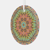 明るい抽象芸術フローラオーナメントデザイン。 ガラスオーナメント (正面左)