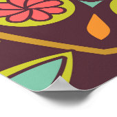 明るい抽象芸術フローラオーナメントデザイン。 ポスター (角)