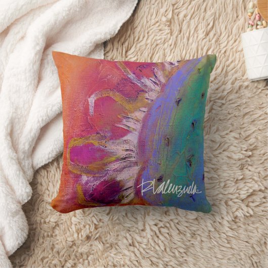 明るい抽象芸術フローラ枕 クッション (ブランケット)