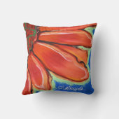 明るい抽象芸術フローラ枕 クッション (裏面)