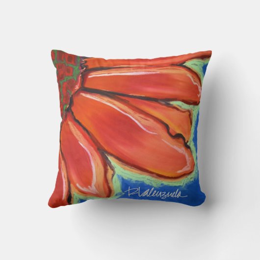 明るい抽象芸術フローラ枕 クッション (裏面)