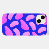 明るい抽象芸術ブルーピンクパターン Case-Mate iPhoneケース (裏面 (横))