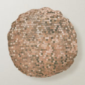 明るい抽象芸術モザイクヴィンテージの背景(glo) ラウンドクッション (裏面)