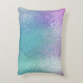 明るい抽象芸術モザイク数々のカラーの光沢 アクセントクッション (裏面(縦))
