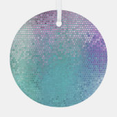 明るい抽象芸術モザイク数々のカラーの光沢 ガラスオーナメント (裏面)