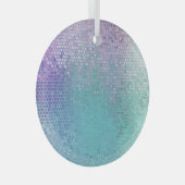 明るい抽象芸術モザイク数々のカラーの光沢 ガラスオーナメント (正面右)