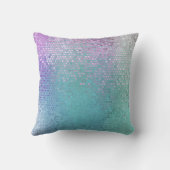 明るい抽象芸術モザイク数々のカラーの光沢 クッション (裏面)