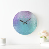 明るい抽象芸術モザイク数々のカラーの光沢 ラージ壁時計 (ホーム)