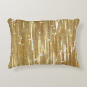 明るい抽象芸術モザイク黄金色の背景(光沢あり) アクセントクッション (正面)