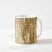 明るい抽象芸術モザイク黄金色の背景(光沢あり) コーヒーマグカップ (正面右)