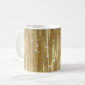 明るい抽象芸術モザイク黄金色の背景(光沢あり) コーヒーマグカップ (正面左)