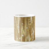 明るい抽象芸術モザイク黄金色の背景(光沢あり) コーヒーマグカップ (中央)