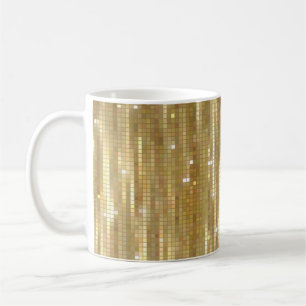 明るい抽象芸術モザイク黄金色の背景(光沢あり) コーヒーマグカップ