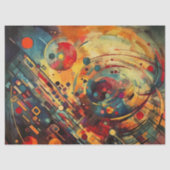 明るい抽象芸術円形デコページ 薄葉紙 (正面)