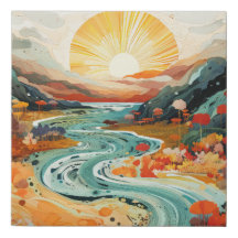 明るい抽象芸術夕日