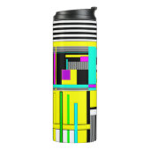 明るい抽象芸術幾何学的ネオンパターン投げピロ タンブラー (回転左)