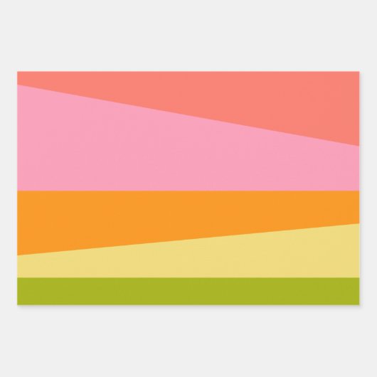 明るい抽象芸術幾何形状 |レインボー ラッピングペーパーシート (正面3)