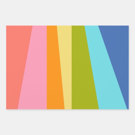 明るい抽象芸術幾何形状 |レインボー ラッピングペーパーシート (正面2)