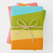 明るい抽象芸術幾何形状 |レインボー ラッピングペーパーシート (インサイチュ)