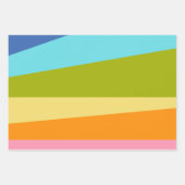 明るい抽象芸術幾何形状 |レインボー ラッピングペーパーシート (正面)