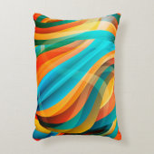 明るい抽象芸術波 アクセントクッション (正面(垂直))