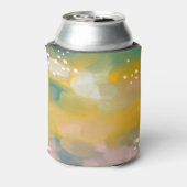 明るい抽象芸術絵を描ブラシの黄色い緑 缶クーラー (缶裏面)